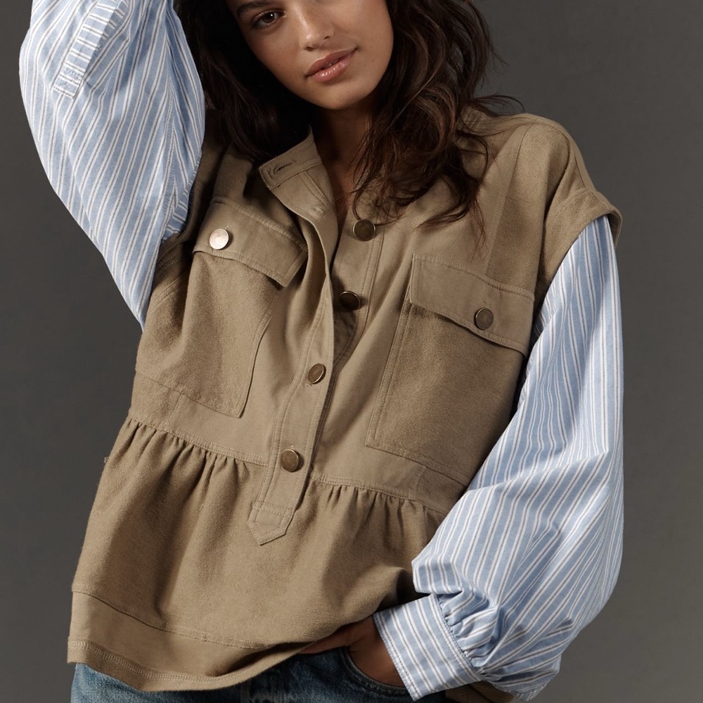 Anthropologie Pilcro shirt sleeve shacket.